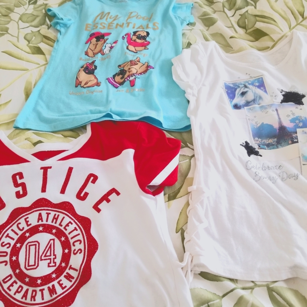 Lot of 3 Justice tops size 10-12